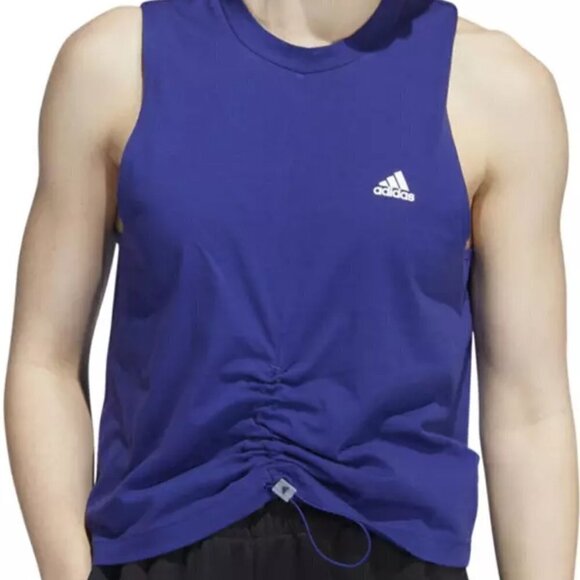 NWT Adidas Cotton Cinch Front Navy Tank Top - Picture 15 of 15
